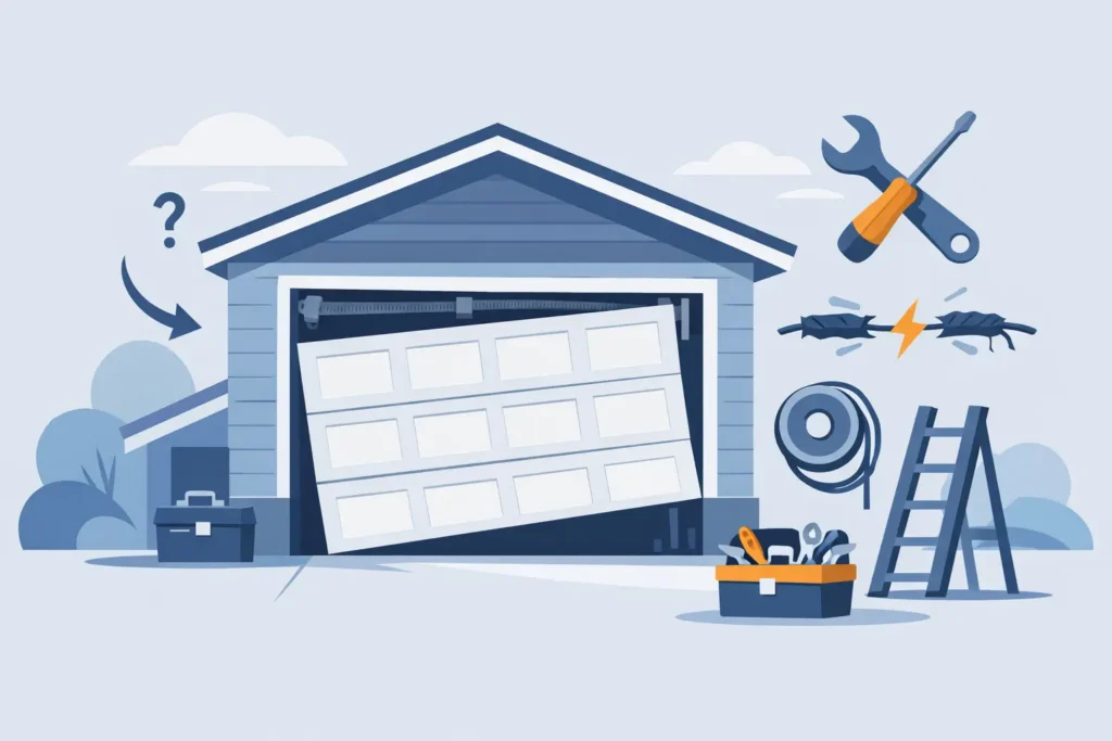 Why Is My Garage Door Crooked? Causes and Fixes